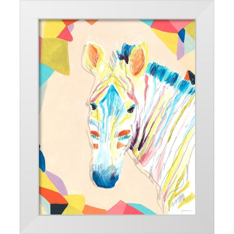 Safari Party II White Modern Wood Framed Art Print by Vess, June Erica