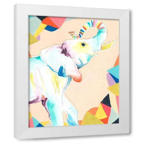 Safari Party III White Modern Wood Framed Art Print by Vess, June Erica