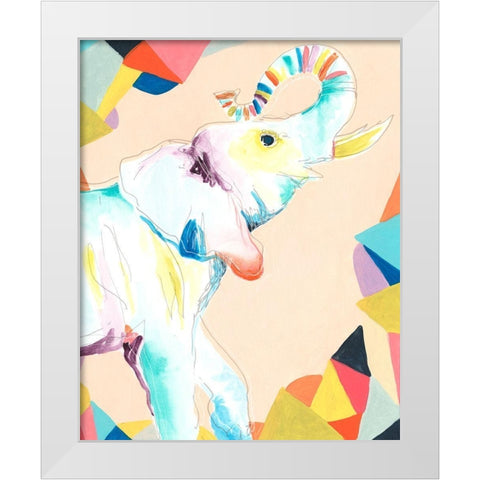 Safari Party III White Modern Wood Framed Art Print by Vess, June Erica