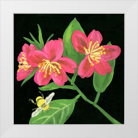 Spring Bees II White Modern Wood Framed Art Print by Wang, Melissa