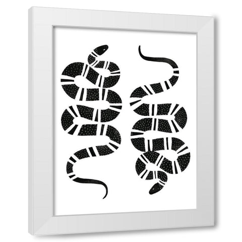 Epidaurus Snake I White Modern Wood Framed Art Print by Scarvey, Emma