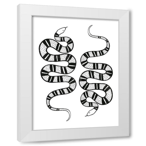 Epidaurus Snake II White Modern Wood Framed Art Print by Scarvey, Emma