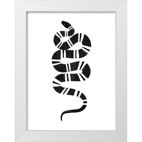 Epidaurus Snake III White Modern Wood Framed Art Print by Scarvey, Emma