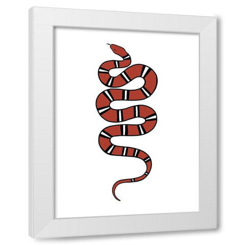 Epidaurus Snake VI White Modern Wood Framed Art Print by Scarvey, Emma