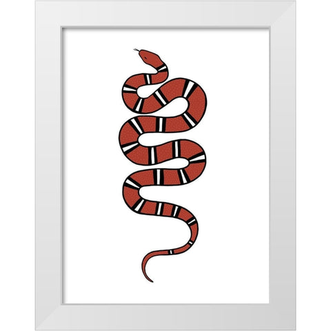 Epidaurus Snake VI White Modern Wood Framed Art Print by Scarvey, Emma