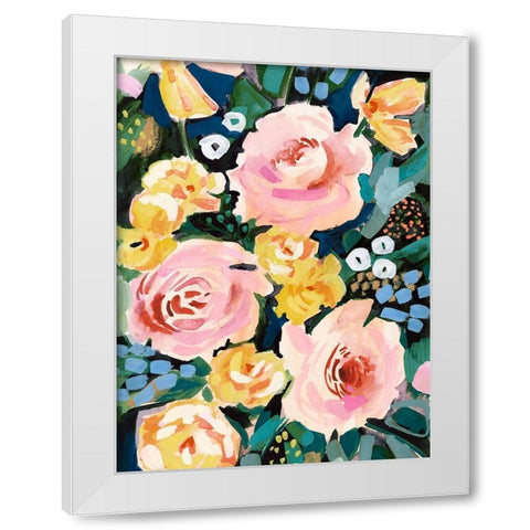Flower Jumble I White Modern Wood Framed Art Print by Borges, Victoria