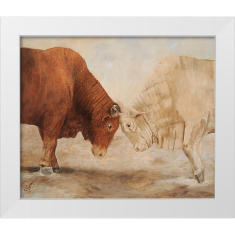 Stand Off I White Modern Wood Framed Art Print by Winkler, Kathy