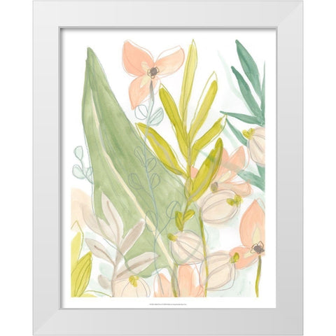 Island Flora I White Modern Wood Framed Art Print by Vess, June Erica