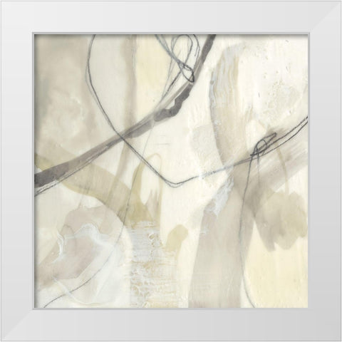 Flowing Neutrals I White Modern Wood Framed Art Print by Goldberger, Jennifer
