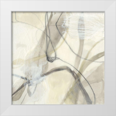 Flowing Neutrals II White Modern Wood Framed Art Print by Goldberger, Jennifer