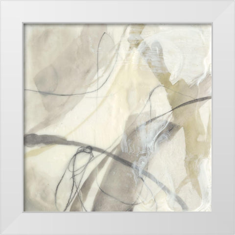 Flowing Neutrals III White Modern Wood Framed Art Print by Goldberger, Jennifer