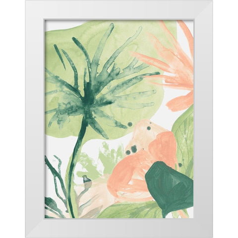 Blush Breeze III White Modern Wood Framed Art Print by Vess, June Erica