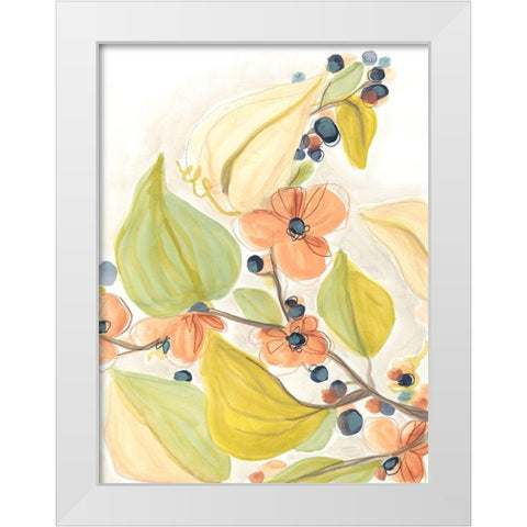 Island Branch I White Modern Wood Framed Art Print by Vess, June Erica