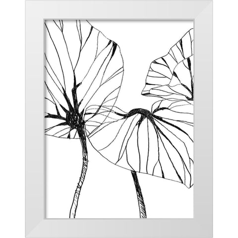Linear Tropics I White Modern Wood Framed Art Print by Vess, June Erica