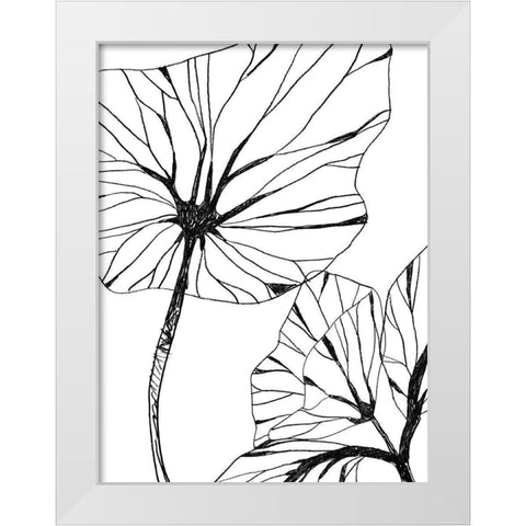 Linear Tropics III White Modern Wood Framed Art Print by Vess, June Erica