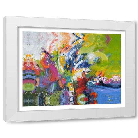 Garden party Abstract I White Modern Wood Framed Art Print by Bothne, Janet