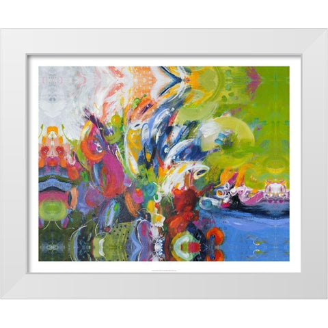 Garden party Abstract I White Modern Wood Framed Art Print by Bothne, Janet
