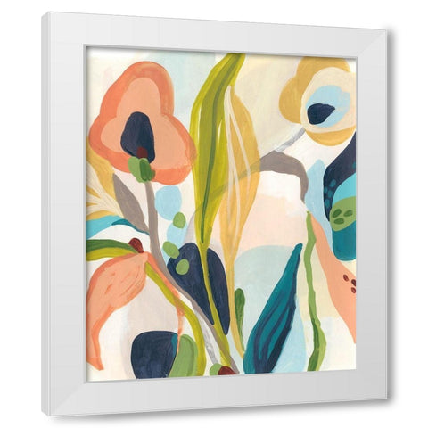 Jungle Jewels II White Modern Wood Framed Art Print by Vess, June Erica