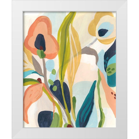 Jungle Jewels II White Modern Wood Framed Art Print by Vess, June Erica
