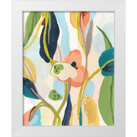 Jungle Jewels III White Modern Wood Framed Art Print by Vess, June Erica