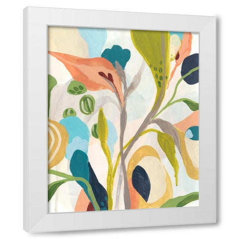Jungle Jewels IV White Modern Wood Framed Art Print by Vess, June Erica
