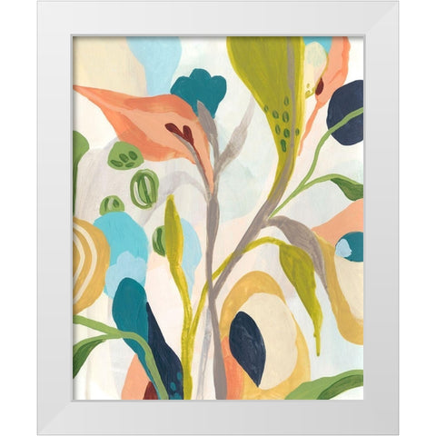 Jungle Jewels IV White Modern Wood Framed Art Print by Vess, June Erica