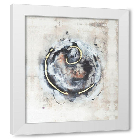 Embellished Circular Energy III White Modern Wood Framed Art Print by Combs, Joyce