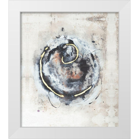 Embellished Circular Energy III White Modern Wood Framed Art Print by Combs, Joyce