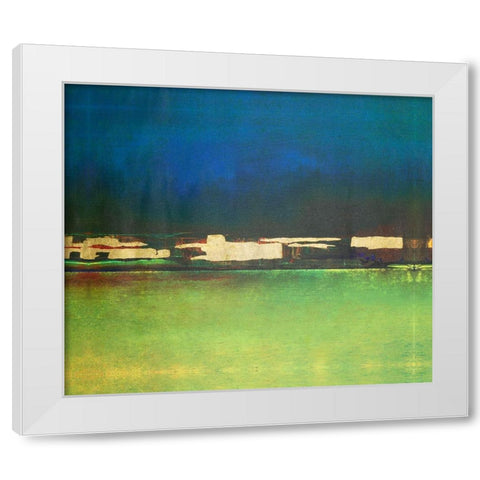 Embellished City Afar I White Modern Wood Framed Art Print by Gordon, Sharon