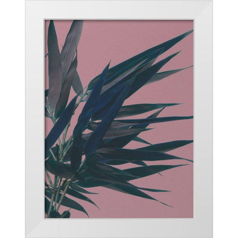 Bamboo Pink I White Modern Wood Framed Art Print by Stramel, Renee W.