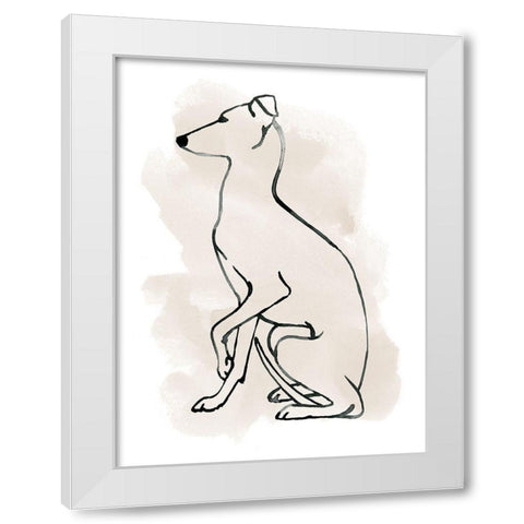 Greyhound Sketch II White Modern Wood Framed Art Print by Popp, Grace