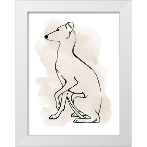 Greyhound Sketch II White Modern Wood Framed Art Print by Popp, Grace