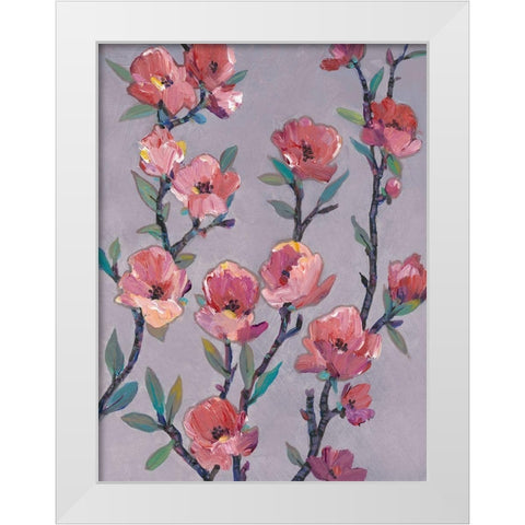 Twigs in Bloom II White Modern Wood Framed Art Print by OToole, Tim