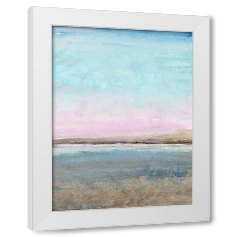 Pink Horizon II White Modern Wood Framed Art Print by OToole, Tim