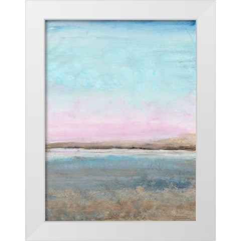 Pink Horizon II White Modern Wood Framed Art Print by OToole, Tim