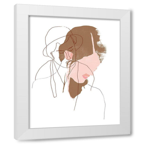 Modern Contour Portrait I White Modern Wood Framed Art Print by Vess, June Erica