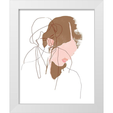 Modern Contour Portrait I White Modern Wood Framed Art Print by Vess, June Erica