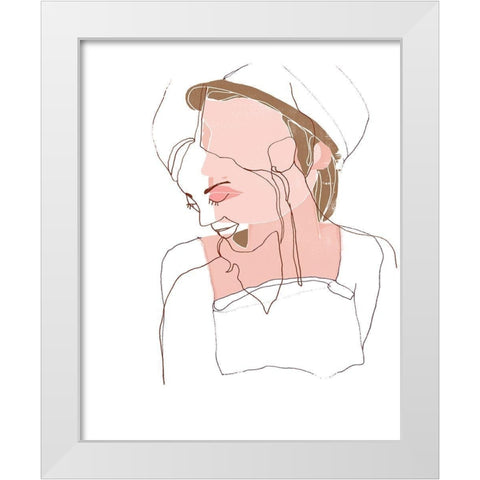 Modern Contour Portrait II White Modern Wood Framed Art Print by Vess, June Erica