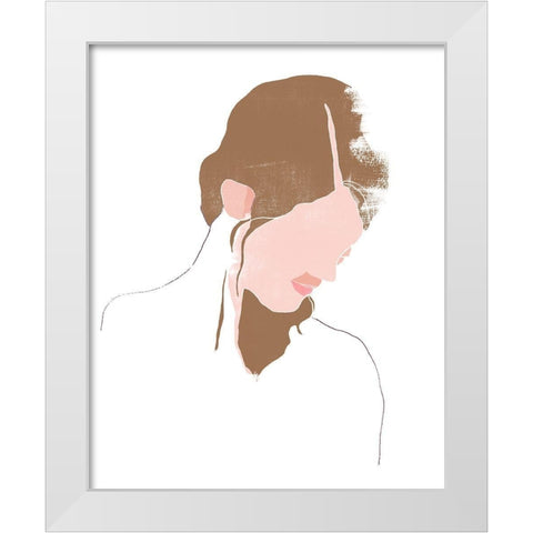 Modern Contour Portrait III White Modern Wood Framed Art Print by Vess, June Erica