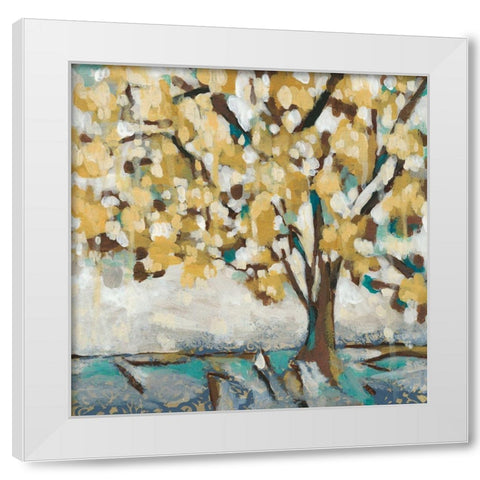 Golden Sunrise II White Modern Wood Framed Art Print by Zarris, Chariklia