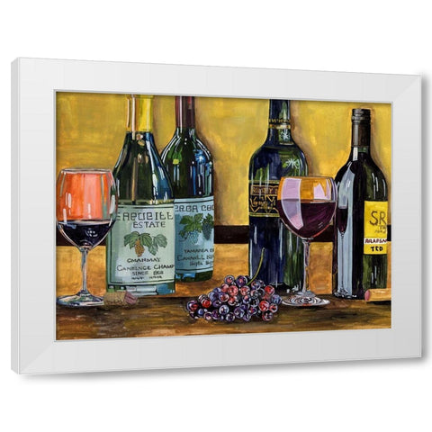 Still Life with Wine I White Modern Wood Framed Art Print by Wang, Melissa