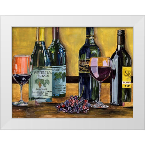 Still Life with Wine I White Modern Wood Framed Art Print by Wang, Melissa