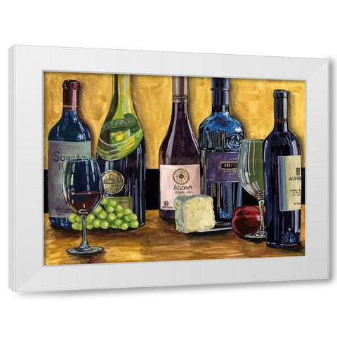 Still Life with Wine II White Modern Wood Framed Art Print by Wang, Melissa