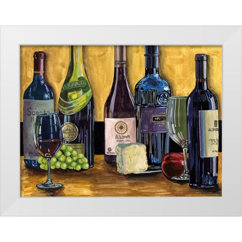 Still Life with Wine II White Modern Wood Framed Art Print by Wang, Melissa