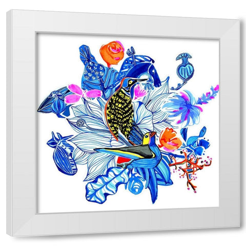 Menagerie I White Modern Wood Framed Art Print by Blanckslate