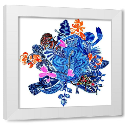 Menagerie II White Modern Wood Framed Art Print by Blanckslate