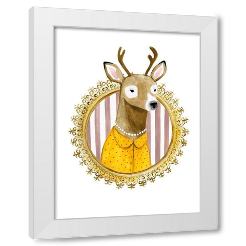 Spiffy Animals I White Modern Wood Framed Art Print by Borges, Victoria