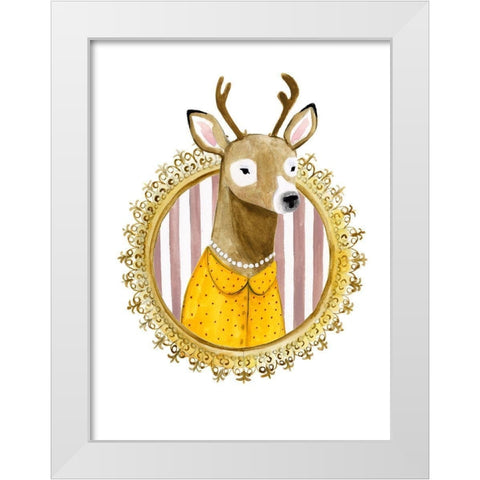 Spiffy Animals I White Modern Wood Framed Art Print by Borges, Victoria