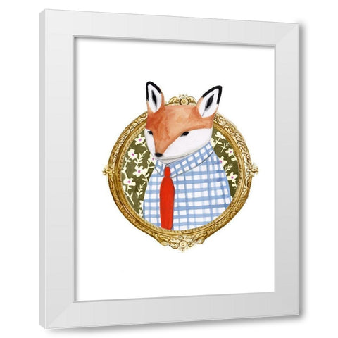 Spiffy Animals II White Modern Wood Framed Art Print by Borges, Victoria
