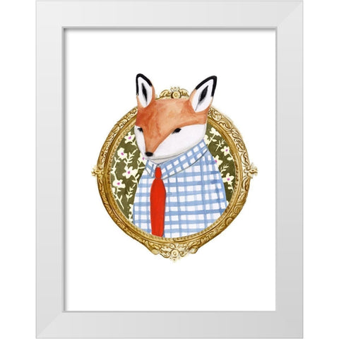 Spiffy Animals II White Modern Wood Framed Art Print by Borges, Victoria